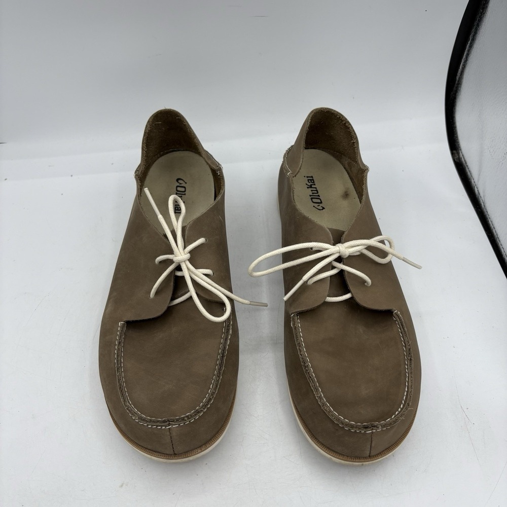Olukai Shoes Mens Size 11 Holokai Boat Brown Thin Leather‎ - Picture 5 of 10